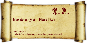 Neuberger Mónika névjegykártya